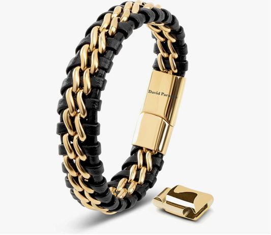 STAINLESS BRACELET BLACK-GOLD DPR0201