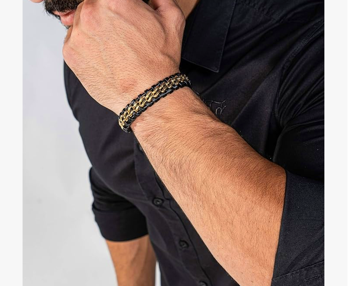 STAINLESS BRACELET BLACK-GOLD DPR0201